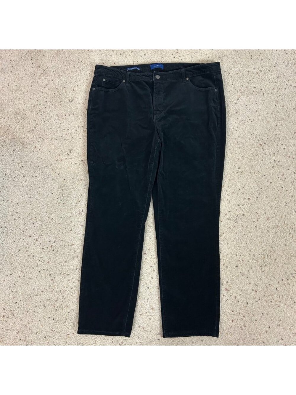 Talbots Black Corduroy Straight Leg Pants High Rise Classic Size 20W Women's